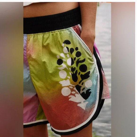 Free People The Long Shot Printed Shorts - Buti Logo - Picture 6 of 8